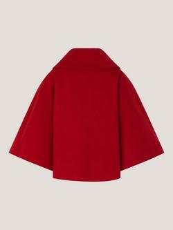 Monsoon Kids' Velvet Bow Cape, Red - view 2, Red
