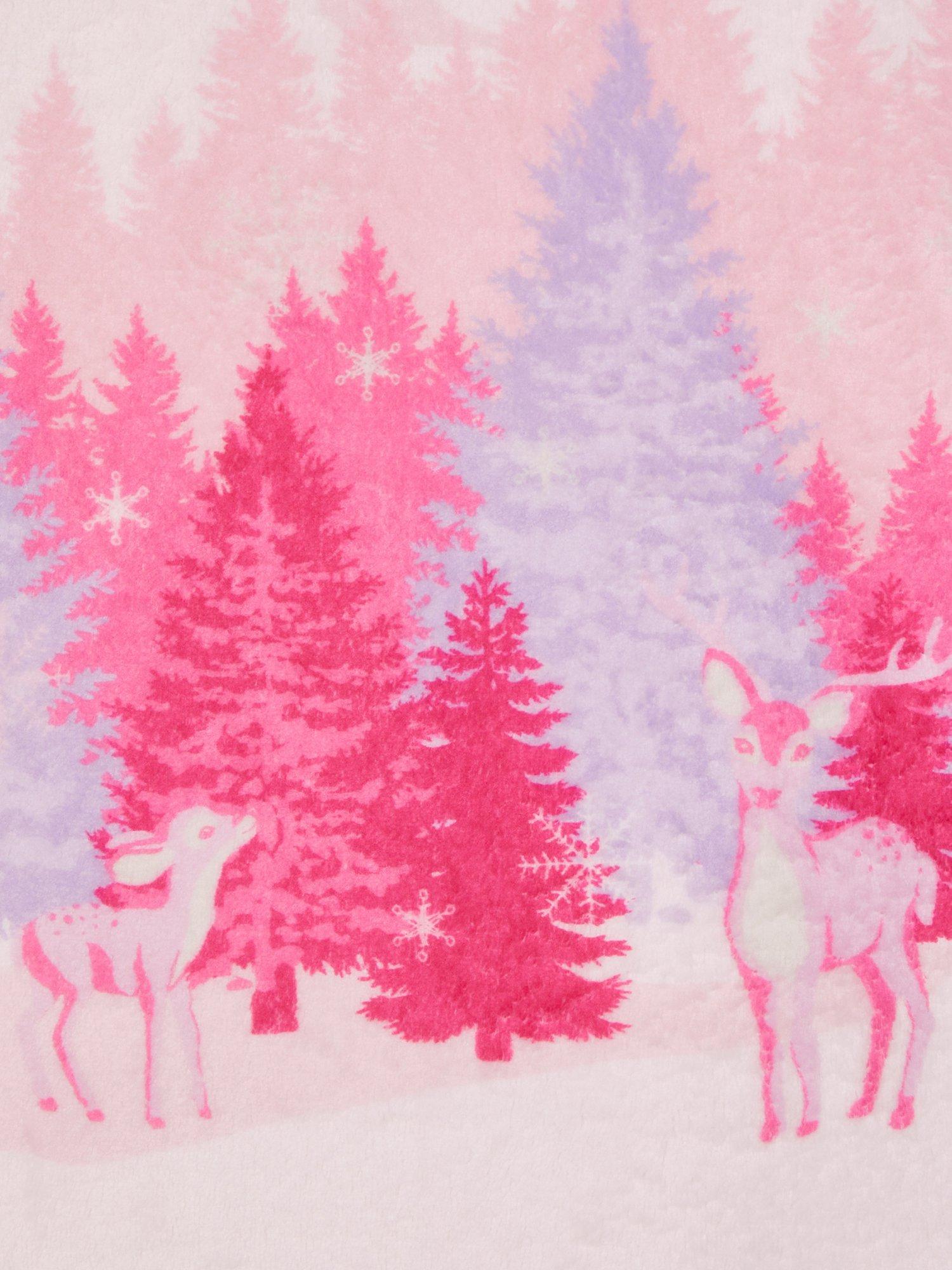 Product image 4 of 4, which shows Monsoon Kids' Forest Pyjama Top, Pink, 3-4 years