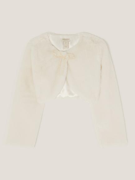 Monsoon Kids' Marie Shrug, Ivory - view 2, Ivory