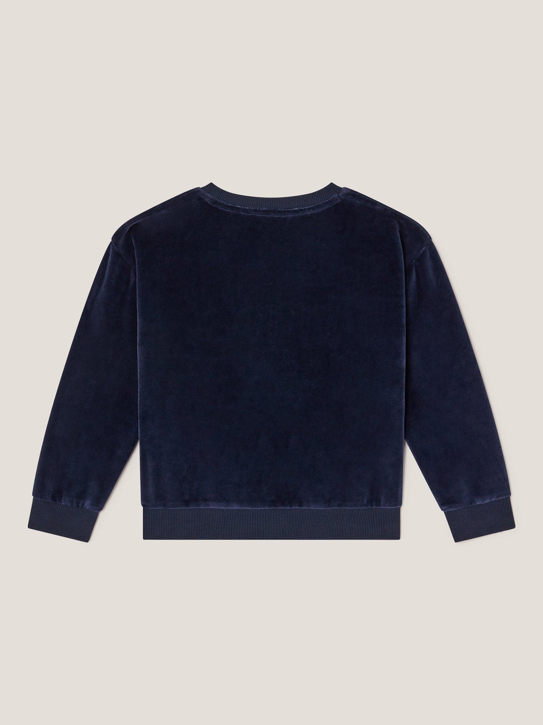 Product image 3 of 4, which shows Monsoon Kids' Cosmic Sweatshirt, Navy/Silver, 3-4 years