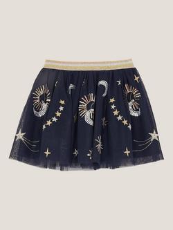 Monsoon Kids' Mesh Cosmic Tutu Skirt, Navy - view 2, Navy