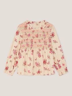 Monsoon Kids' Long Sleeved Butterfly Print Blouse, Ivory - view 2, Ivory
