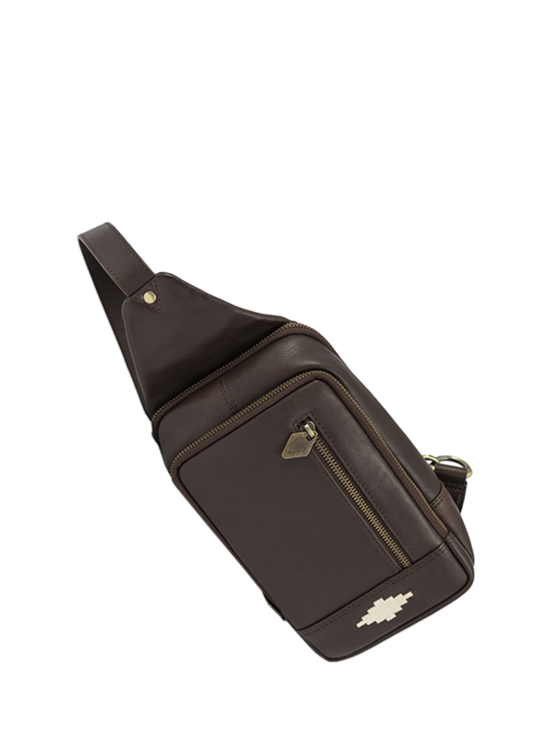 Product image 1 of 3, which shows Pampeano Pequeno Leather Sling Bag, Brown, One Size