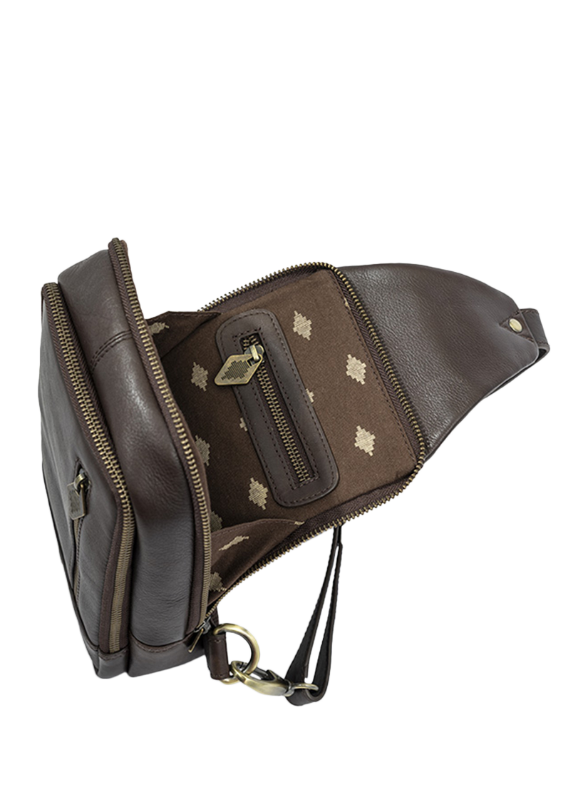 Product image 3 of 3, which shows Pampeano Pequeno Leather Sling Bag, Brown, One Size