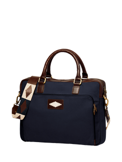 Pampeano Mensajero Laptop Briefcase, Navy/Brown