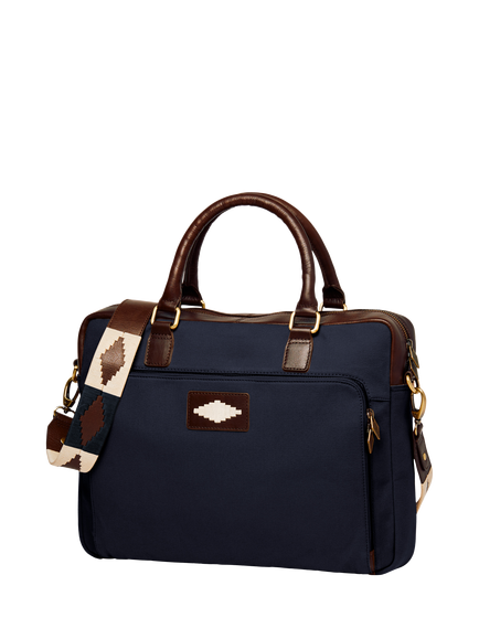 Pampeano Mensajero Laptop Briefcase, Navy/Brown