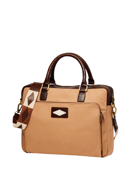 Pampeano Mensajero Laptop Briefcase, Sand/Brown