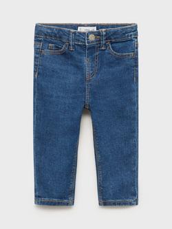 Mango Kids' Elena Cotton Blend Skinny Jeans - view 2, Dark Blue