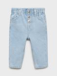 Mango Kids' Cotton Elastic Paperbag Jeans
