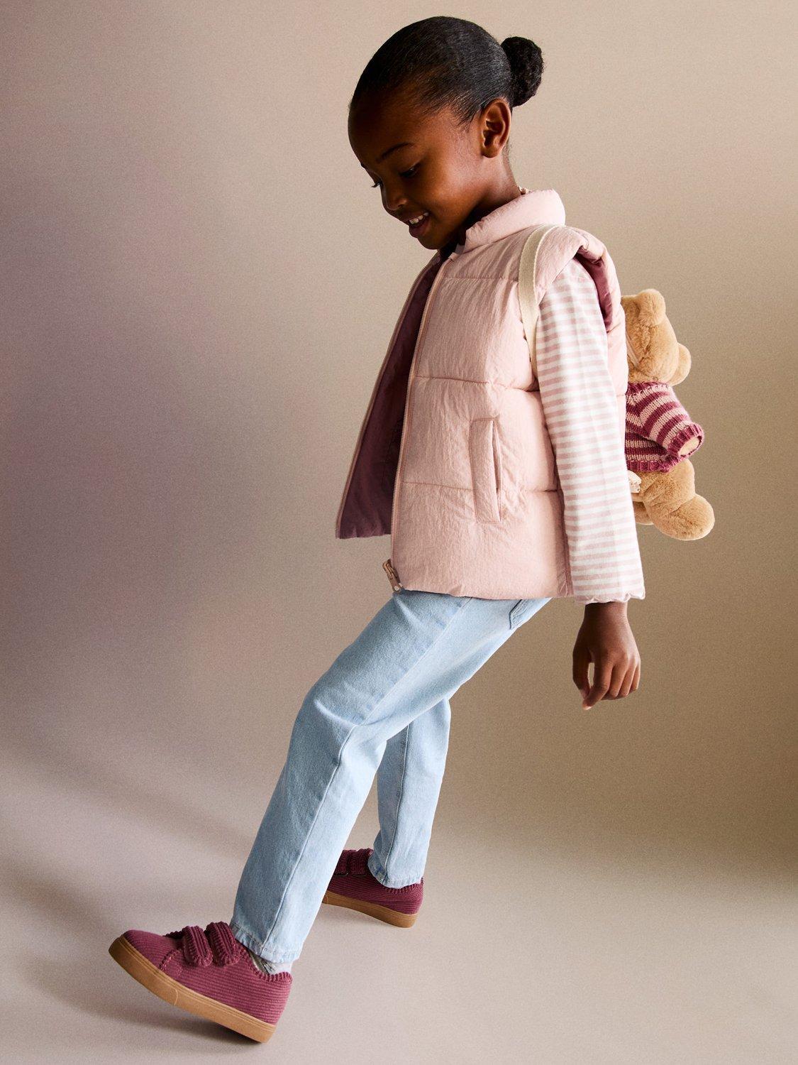 Product image 3 of 5, which shows Mango Kids' Cotton Elastic Paperbag Jeans, Light Blue, 12-18M