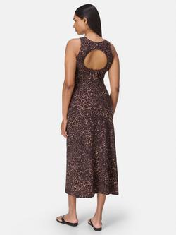 Sweaty Betty Explorer Open Back Midi Dress, Brown Wild Leopard - view 2, Brown Wild Leopard