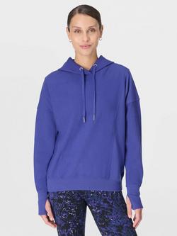 Sweaty Betty Escape Italian Luxe Fleece Hoodie, Rich Blue