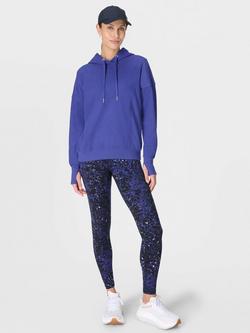 Sweaty Betty Escape Italian Luxe Fleece Hoodie - view 2, Rich Blue