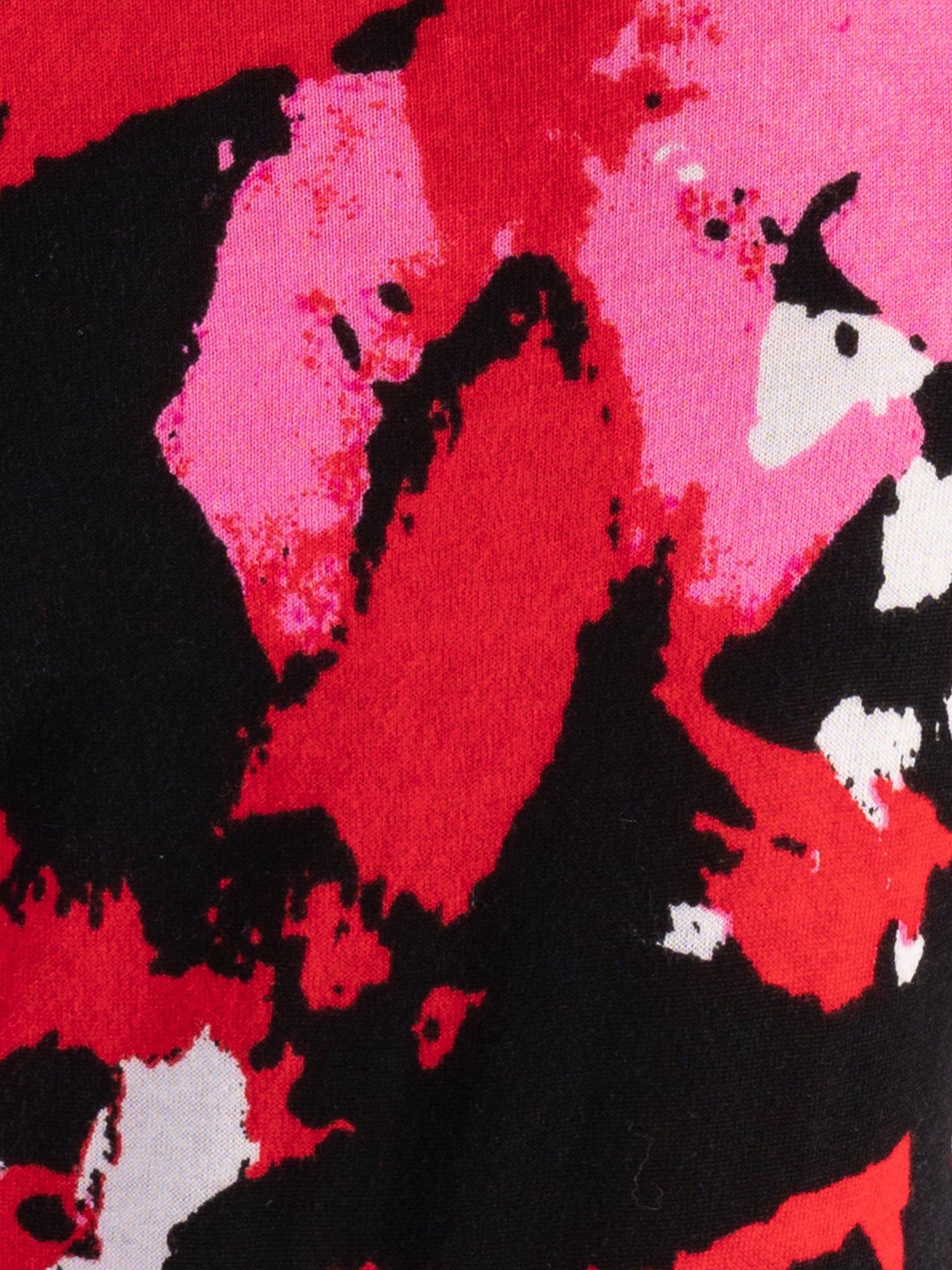 Product image 6 of 6, which shows chesca Cotton Blend Long Sleeve Scoop Neck Jumper, Black/Pink, 10-12