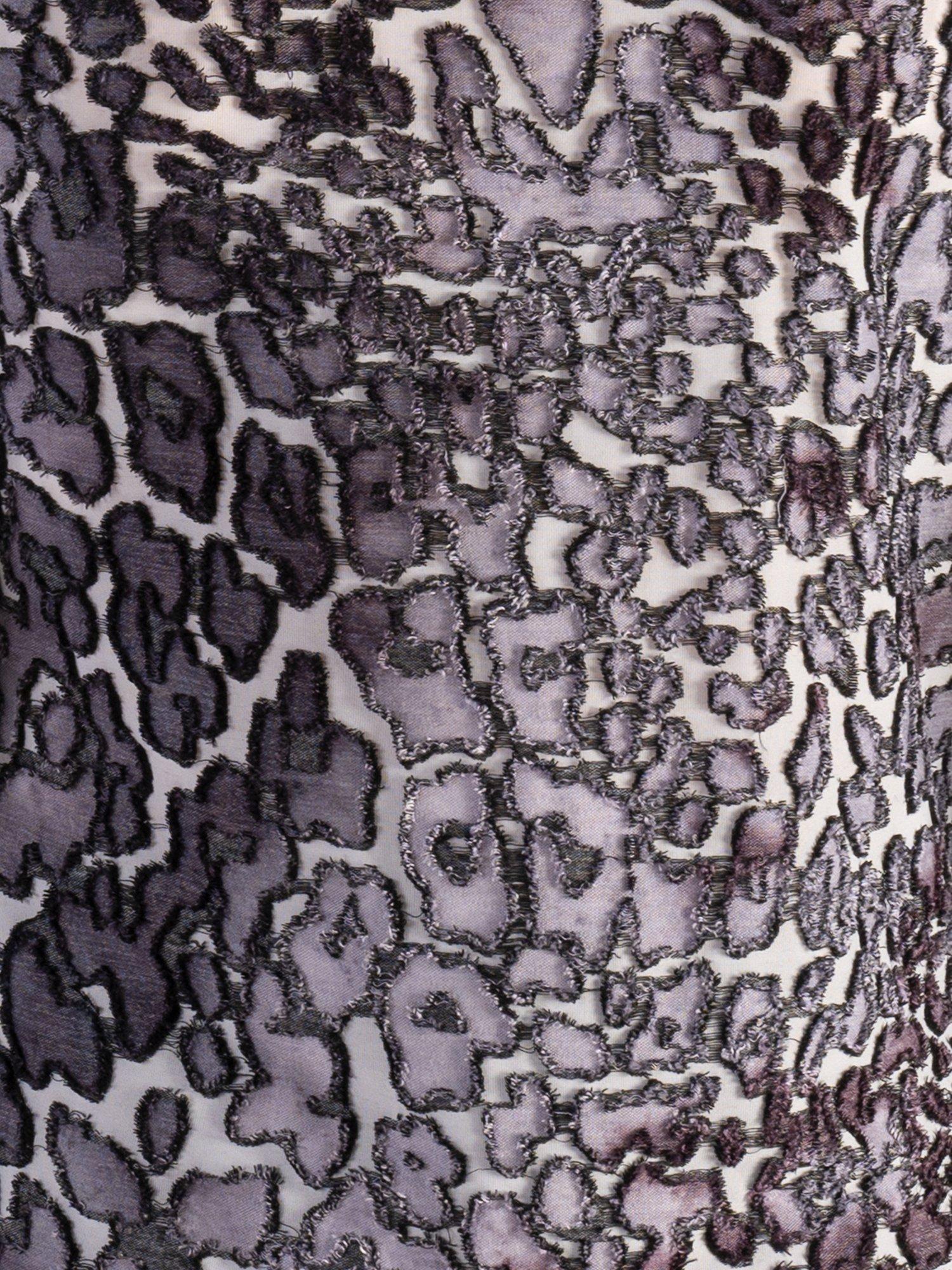 Product image 5 of 5, which shows chesca Animal Print Long Sleeve High Neck Jersey Top, White/Grey, 14-16
