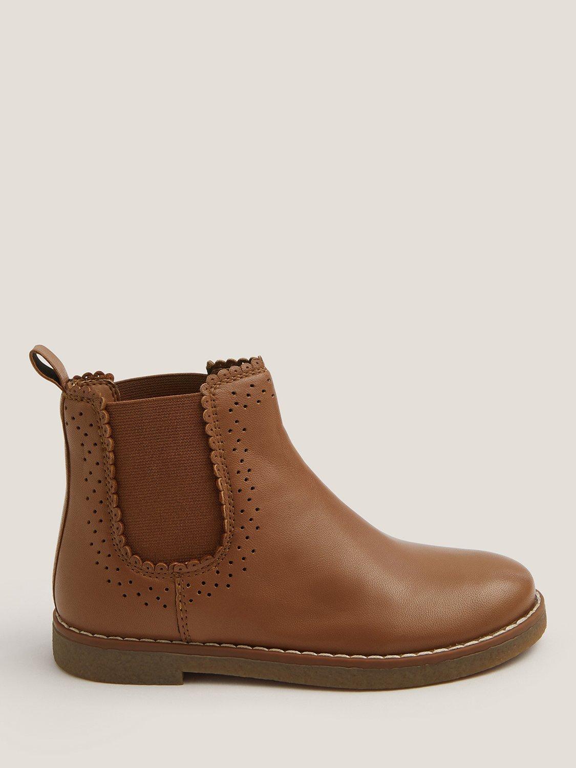Product image 1 of 3, which shows Monsoon Kids' Leather Chelsea Boots, Tan, 7 Jnr