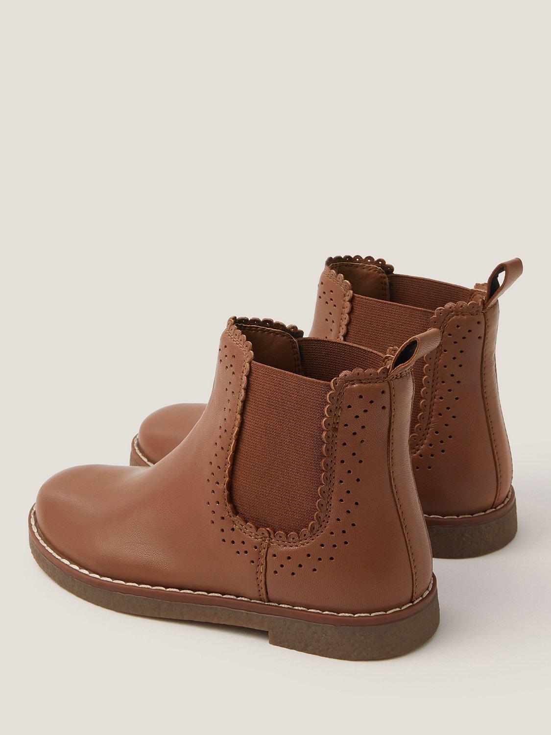 Product image 3 of 3, which shows Monsoon Kids' Leather Chelsea Boots, Tan, 7 Jnr
