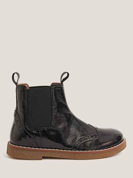 Monsoon Kids' Patent Leather Ankle Boots, Black, Black