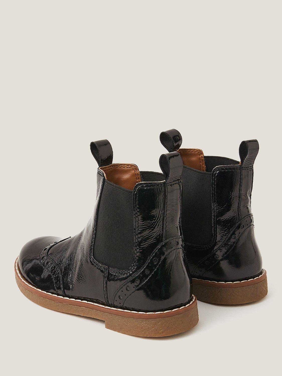 Product image 3 of 3, which shows Monsoon Kids' Patent Leather Ankle Boots, Black, 7 Jnr