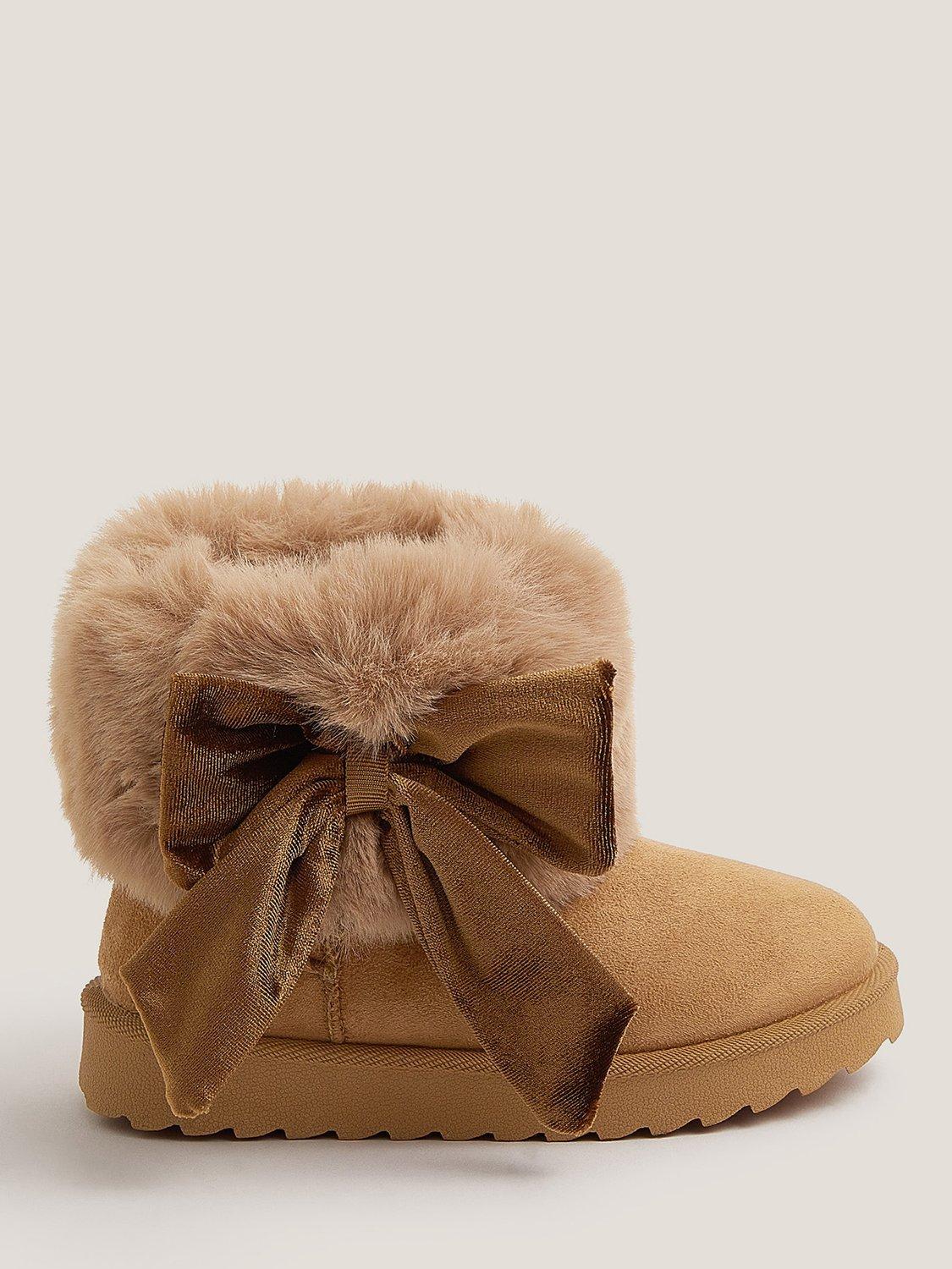 Product image 1 of 3, which shows Monsoon Kids' Suedette Ankle Boots, Tan, 4