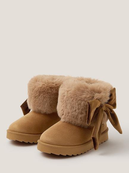 Monsoon Kids' Suedette Ankle Boots, Tan - view 2, Tan