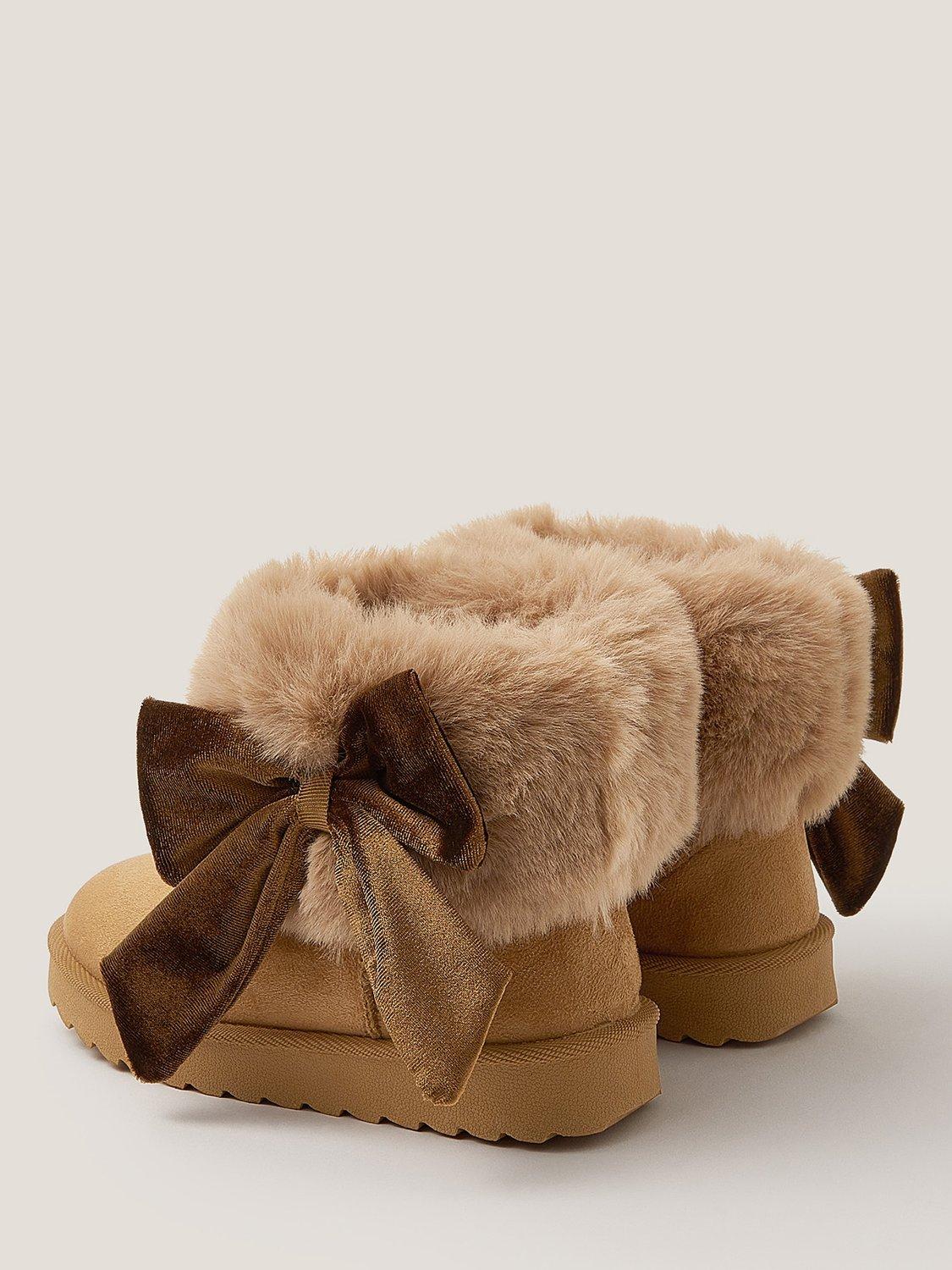 Product image 3 of 3, which shows Monsoon Kids' Suedette Ankle Boots, Tan, 4
