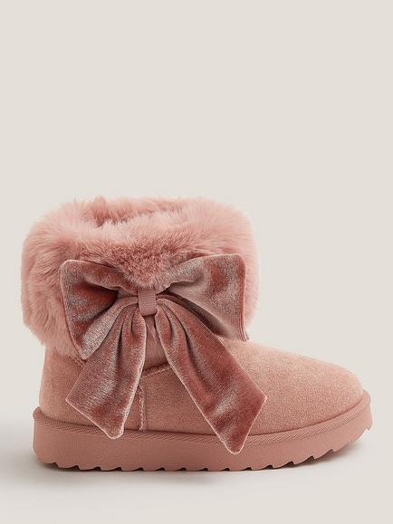 Monsoon Kids' Suedette Ankle Boots, Pink, Pink