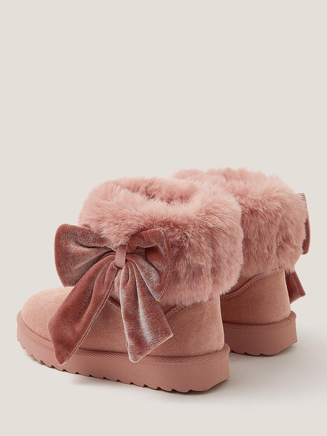 Product image 3 of 3, which shows Monsoon Kids' Suedette Ankle Boots, Pink, 4