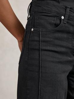Reiss Heather High Rise Wide Leg Jeans, Black - view 2, Black