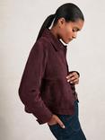 Reiss Sonny Boxy Pure Suede Jacket, Burgundy