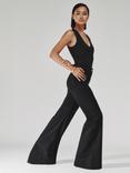 Reiss Sakura High Rise Flared Jeans, Black
