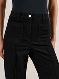 Reiss Sakura High Rise Flared Jeans, Black