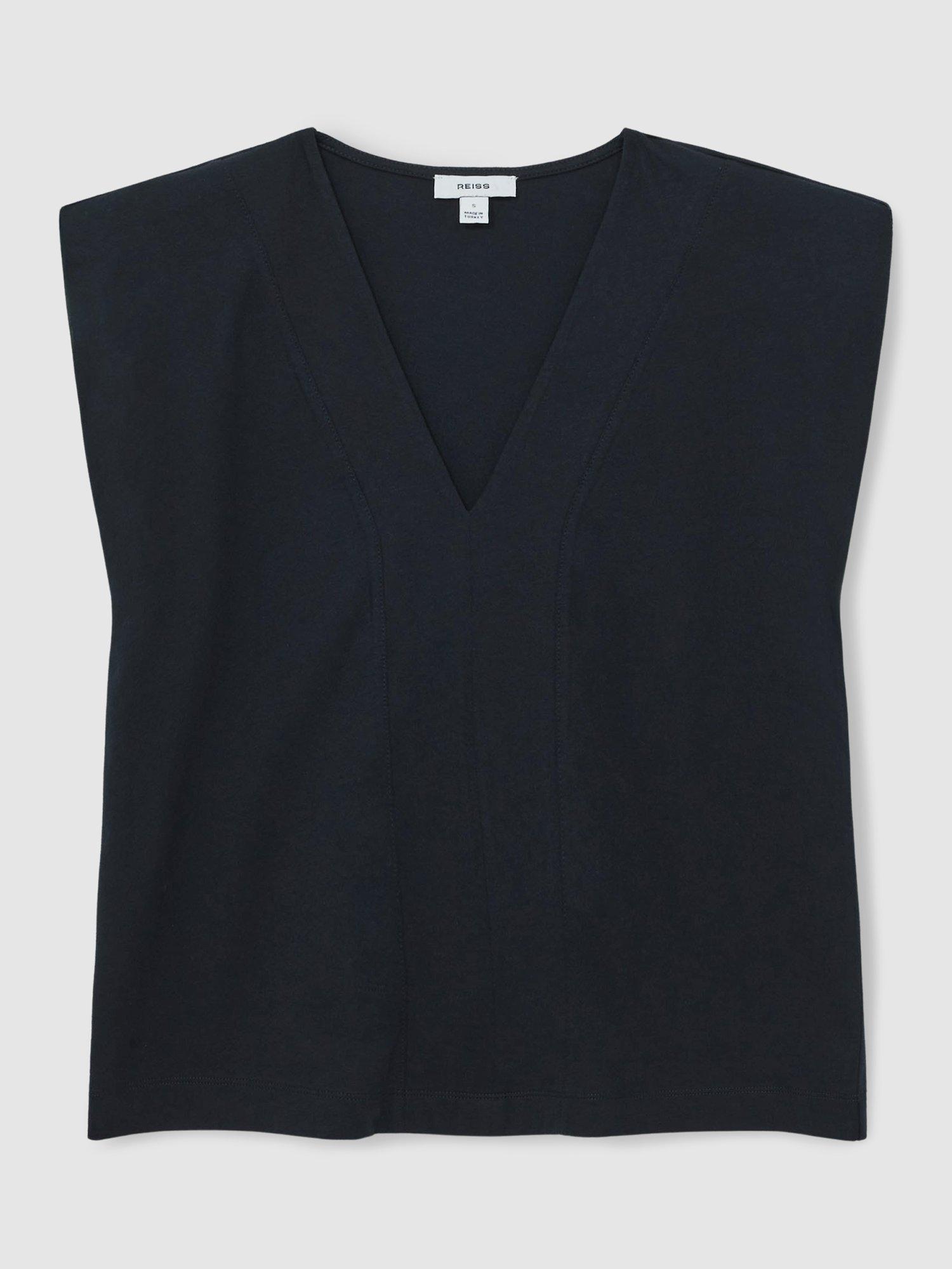 Product image 3 of 5, which shows Reiss Dixie V-Neck Tank Top, Navy, M