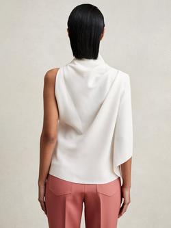 Reiss Elle Drape Asymmetric Top, Ivory - view 2, Ivory