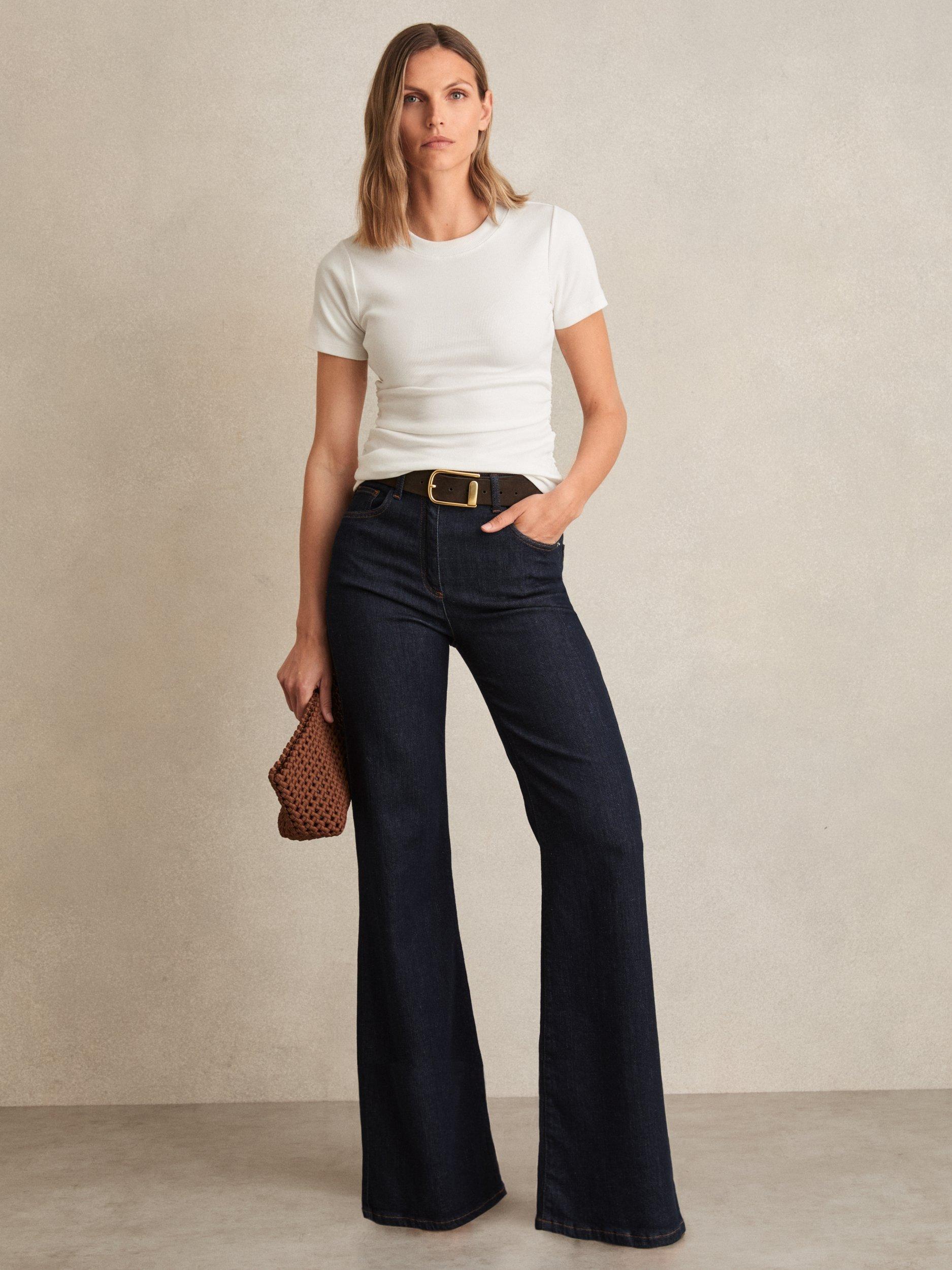 Product image 4 of 5, which shows Reiss Tess Ribbed T-Shirt, White, L