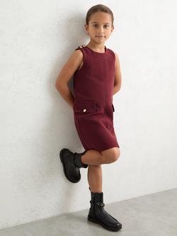Reiss Kids' Cyrus Mini Shift Dress, Berry
