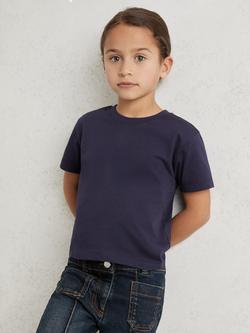 Reiss Kids' Belle Cotton Short Sleeved T-Shirt, Navy