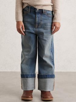 Reiss Kids' Belinda Relaxed Turn Up Jeans, Blue, Blue