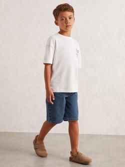 Reiss Bryan Denim Bermuda Shorts, Mid Blue - view 2, Mid Blue