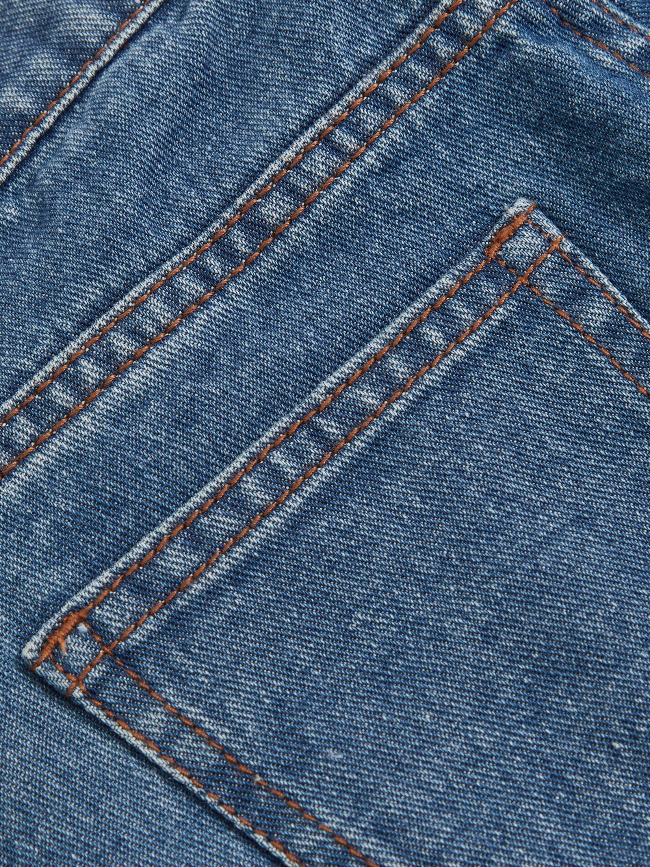 Product image 4 of 4, which shows Reiss Bryan Denim Bermuda Shorts, Mid Blue, 3-4 years