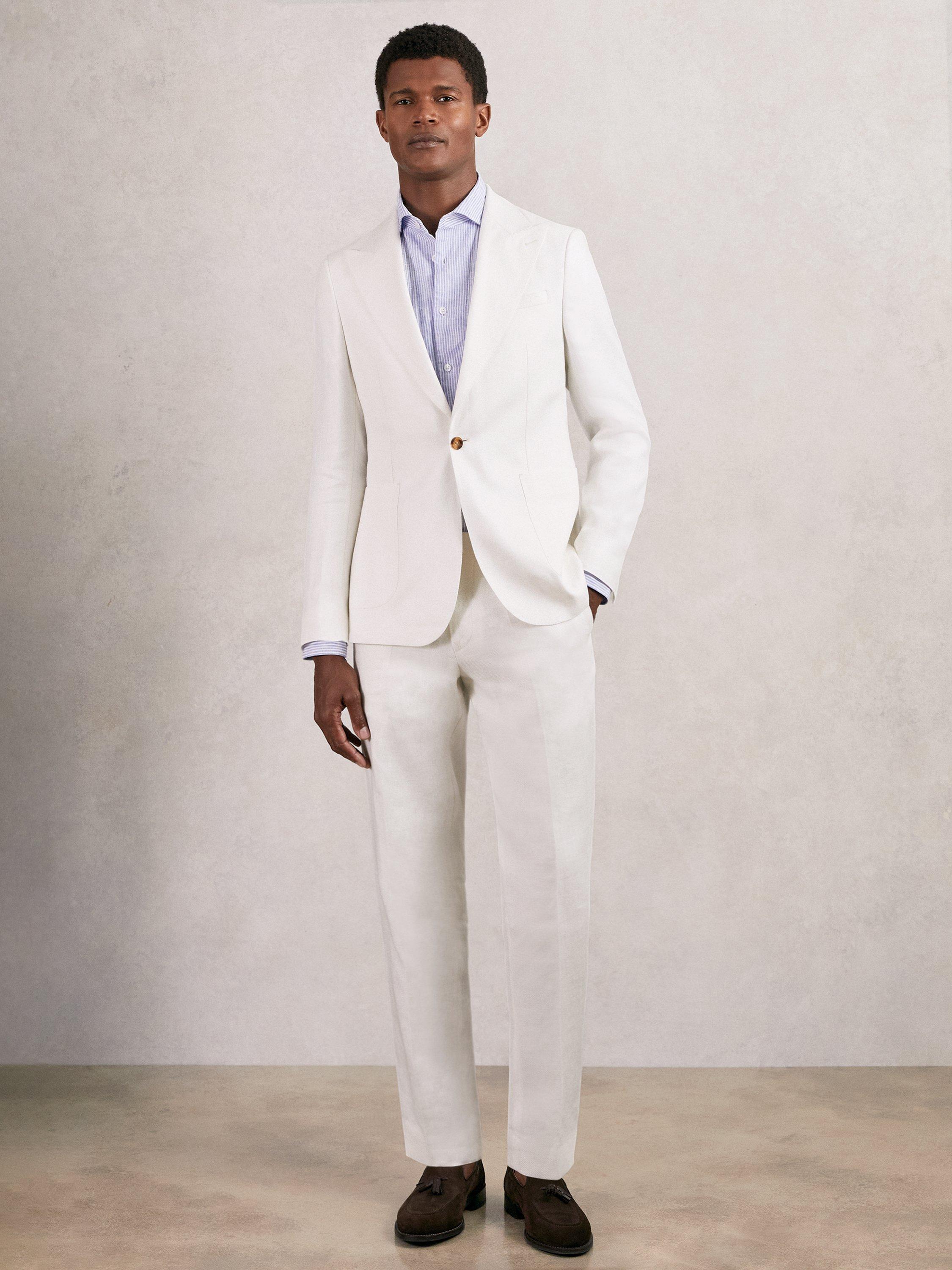 Product image 4 of 5, which shows Reiss Hamlet Single Breasted Blazer, White, 42