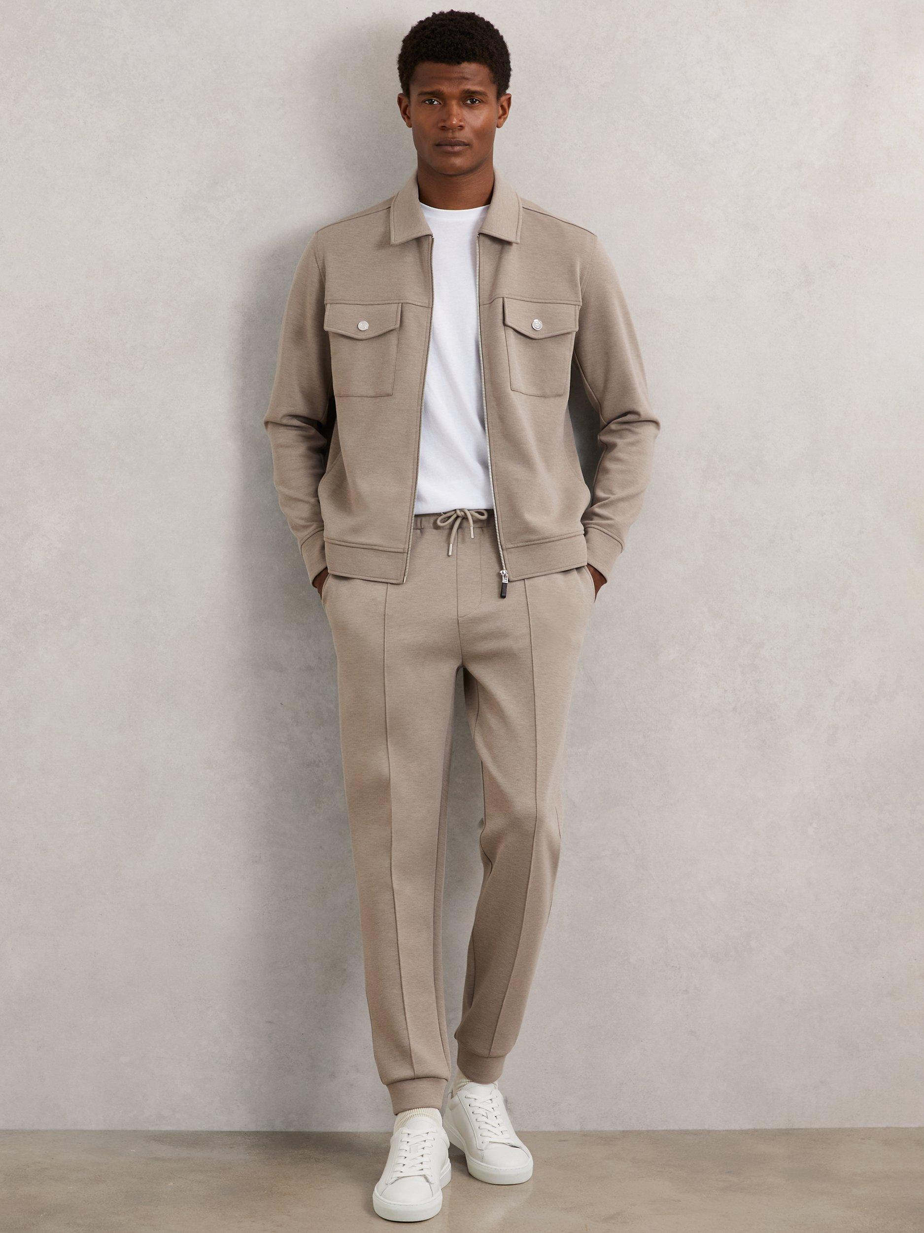 Product image 2 of 5, which shows Reiss Medina Zip Front Shirt Jacket, Taupe Brown, XS