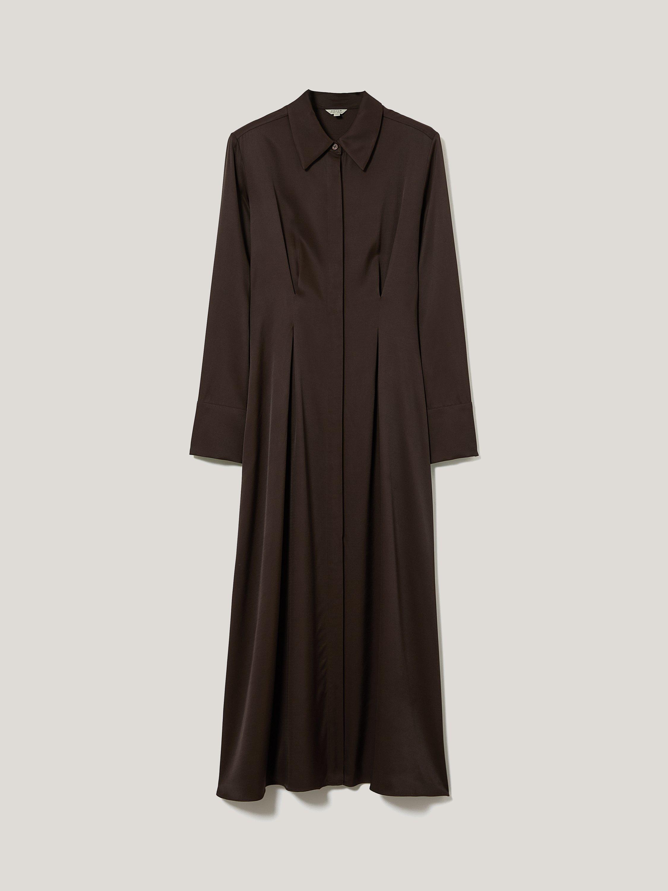 Product image 5 of 6, which shows Jigsaw Relaxed Drape Shirt Dress, Brown, 10
