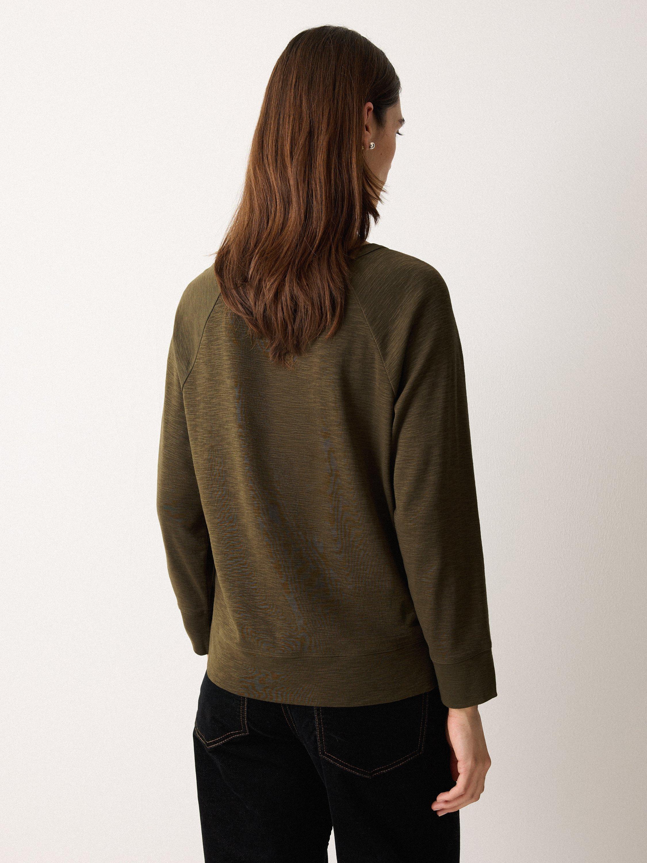 Product image 2 of 5, which shows Jigsaw Luxe Raglan Sleeve T-Shirt, Shadow Forest, XS