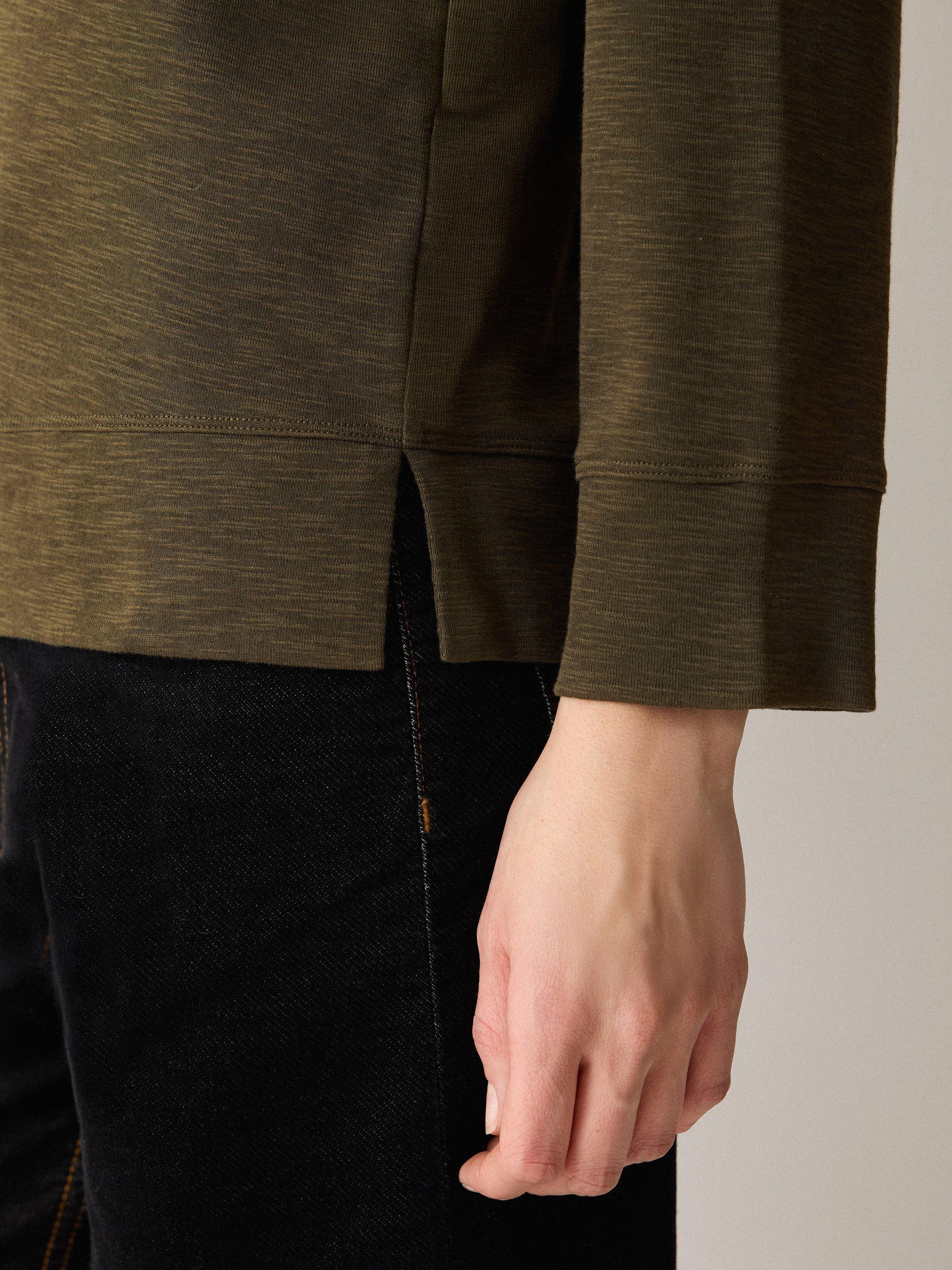 Product image 3 of 5, which shows Jigsaw Luxe Raglan Sleeve T-Shirt, Shadow Forest, XS