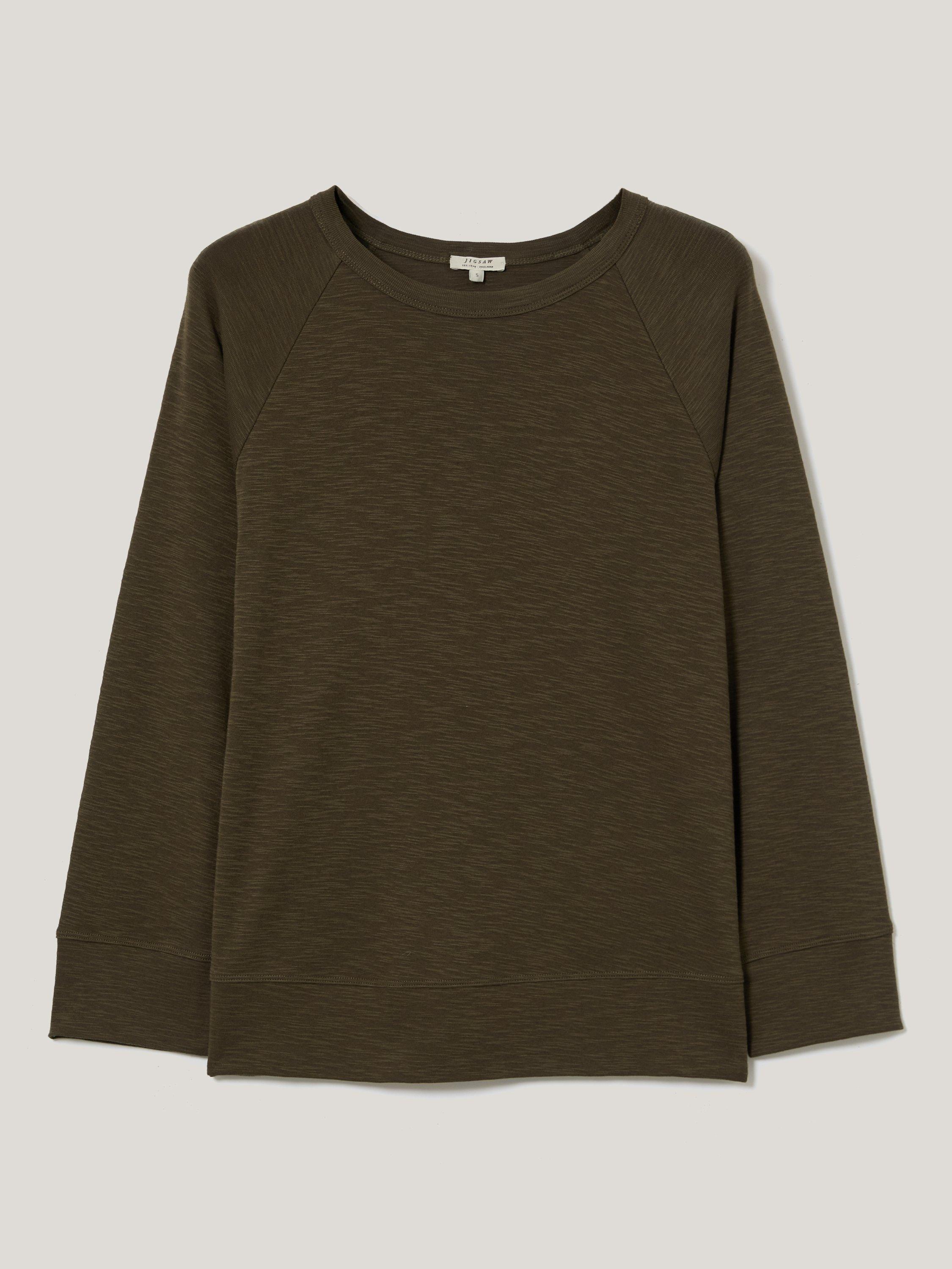 Product image 5 of 5, which shows Jigsaw Luxe Raglan Sleeve T-Shirt, Shadow Forest, XS