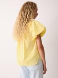 Jigsaw Poplin Puff Sleeve Top, Yellow