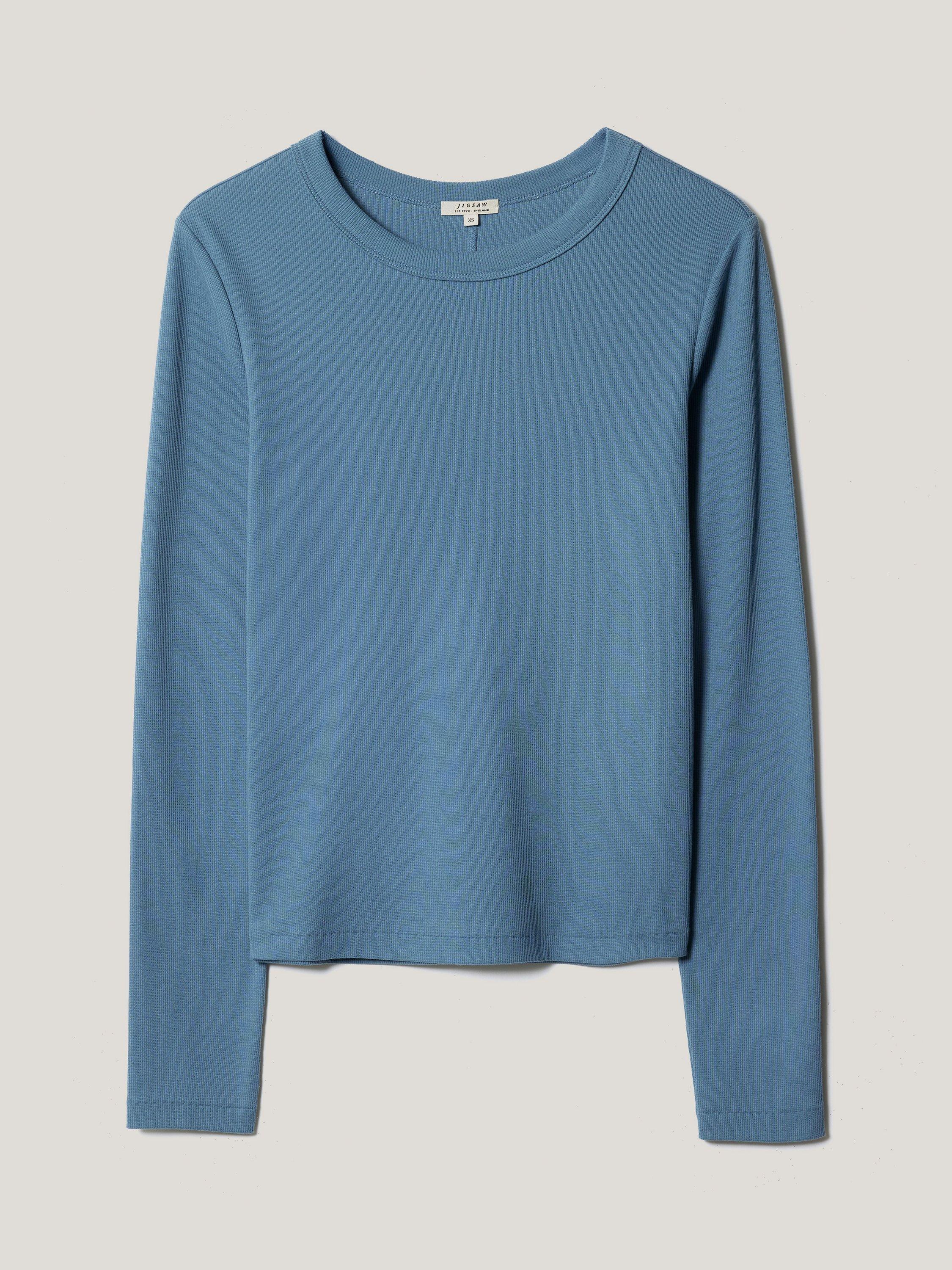 Product image 5 of 5, which shows Jigsaw Long Sleeve Baby Top, Blue, S