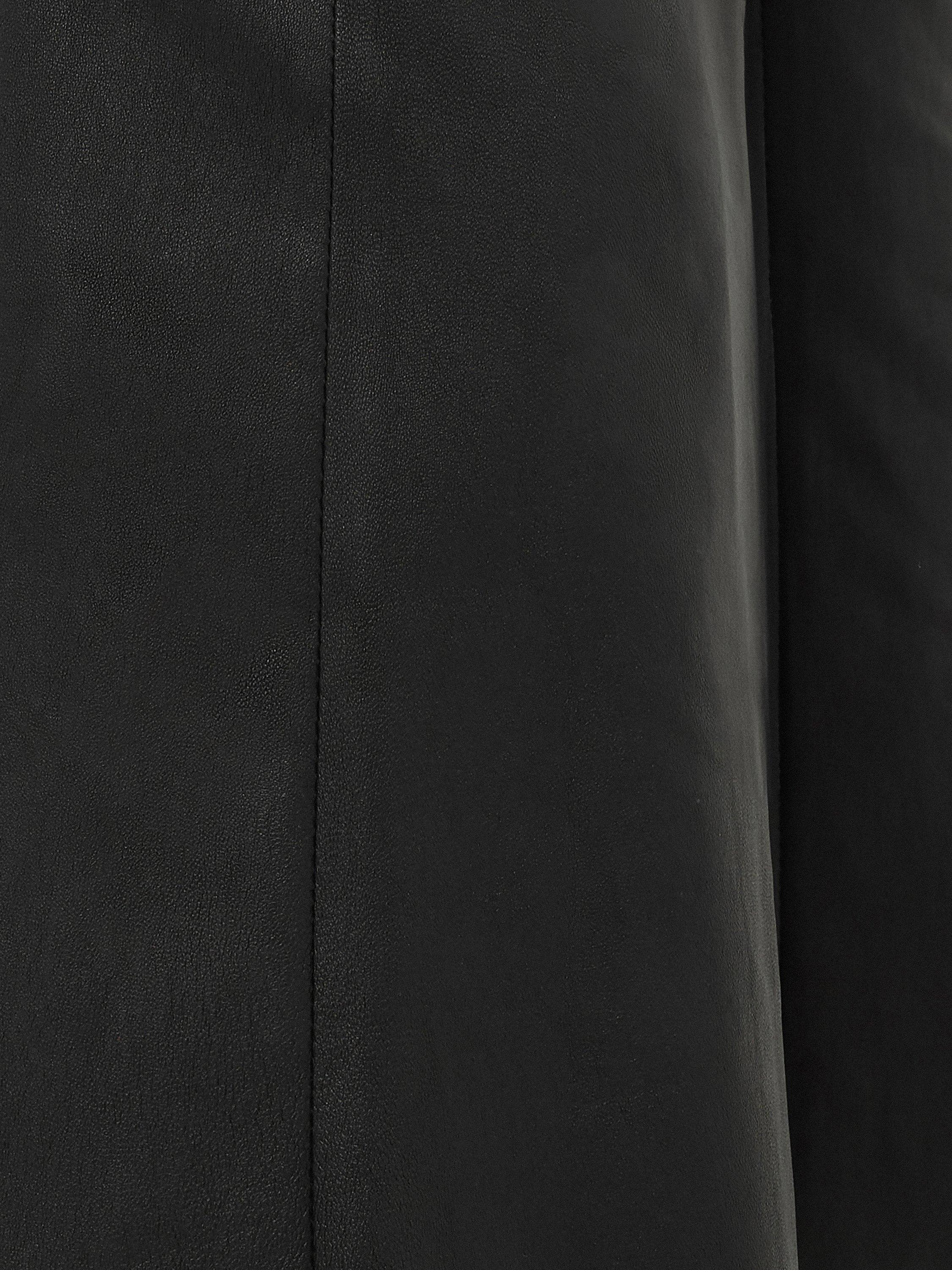 Product image 7 of 7, which shows Jigsaw Stretch Leather Kick Flare Trousers, Black, 12