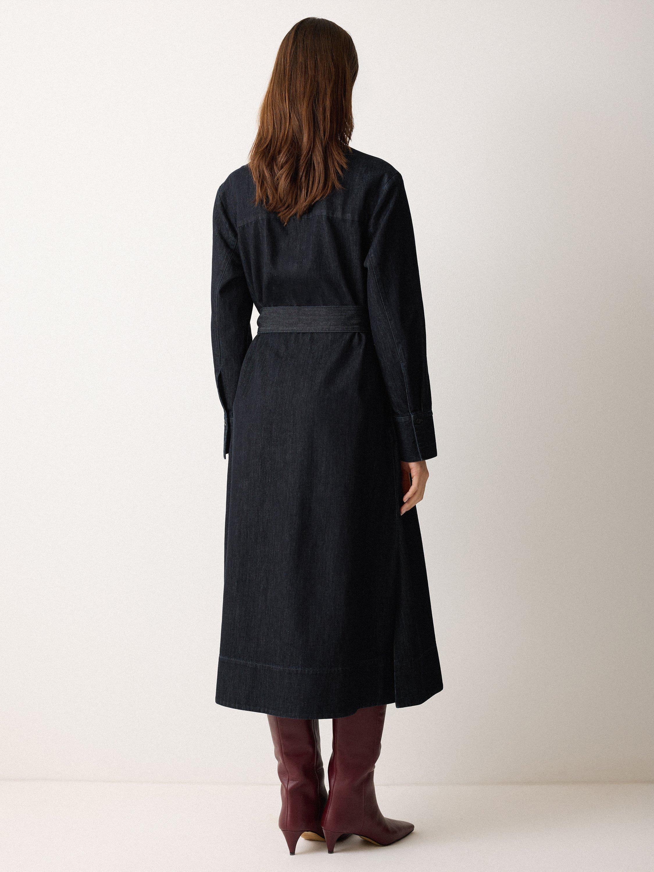 Product image 2 of 6, which shows Jigsaw Belted Denim Dress, Indigo, 6